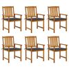 vidaXL Garden Chair Set of 6 Natural wood, Anthracite