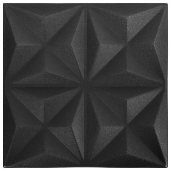 vidaXL 3D Wall Panels 12 pcs 19.7"x19.7" Origami Black 32.3 ft²