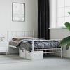 vidaXL Bed Frame White Powder-coated steel Single Bed Frame