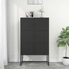 vidaXL Highboard Black Steel Medium Highboard Cabinet Rectangular