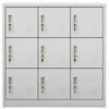 vidaXL Locker Cabinet Set of 5 Light Grey Steel Medium Locker Cabinet