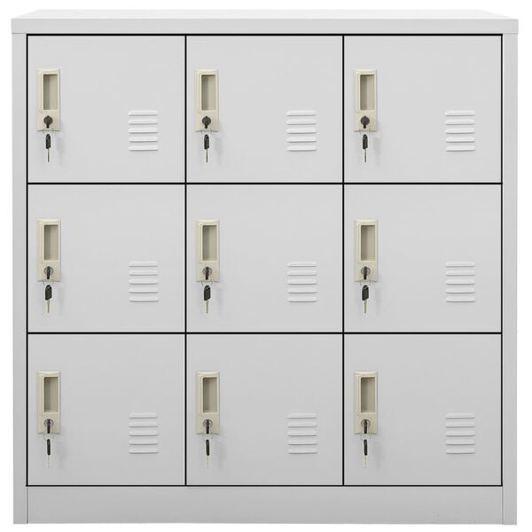 vidaXL Locker Cabinet Set of 5 Light Grey Steel Medium Locker Cabinet