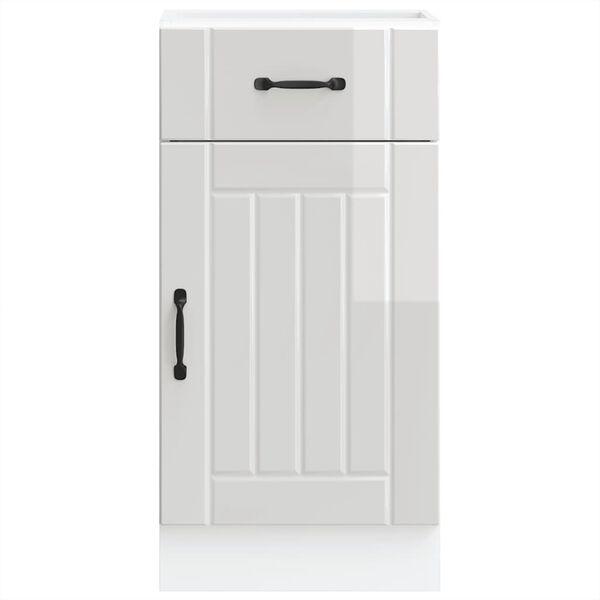 vidaXL Kitchen Base Cabinet Shiny White Engineered Wood Medium