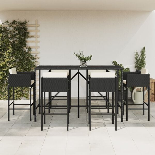 vidaXL Garden Bar Set Black