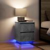 vidaXL Bedside Cabinet Concrete grey Engineered wood Medium
