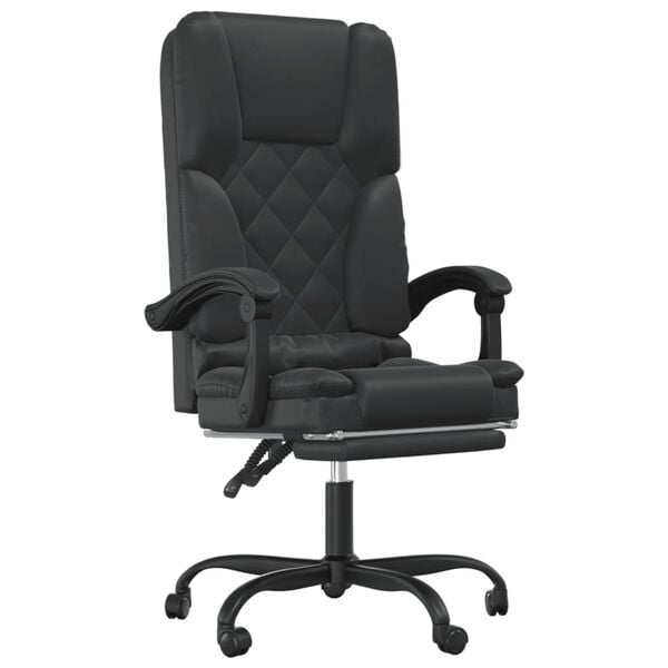 vidaXL Massage Office Chair Black Faux leather, metal, plywood