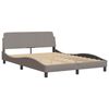vidaXL Bed Frame Taupe Polyester Double Bed Frame Waveform Modern