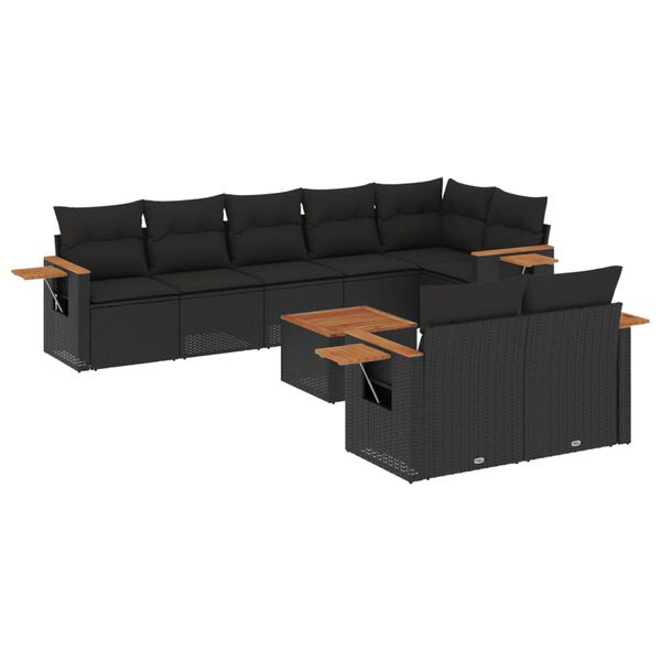 vidaXL Patio Sofa Set Black