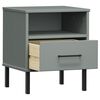 vidaXL Bedside Cabinet Grey Solid pine wood, metal Bedside Cabinet