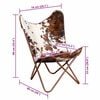 vidaXL Butterfly Chair Brown and White