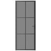 vidaXL Interior Door 32.7"x79.3" Black ESG Glass and Aluminum