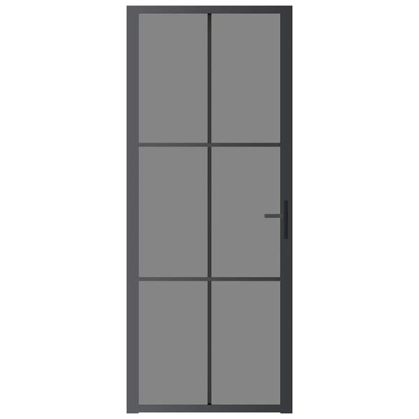 vidaXL Interior Door 32.7"x79.3" Black ESG Glass and Aluminum