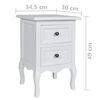 vidaXL Nightstand Set of 4 White MDF Standard Bedside Table