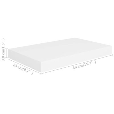 vidaXL Floating Wall Shelves 4 pcs White 15.7"x9.1"x1.5" MDF
