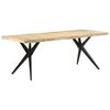 vidaXL Dining Table Natural wood and black