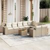 vidaXL Garden Sofa Set Beige PE rattan Large UV-resistant materials