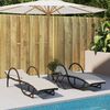 vidaXL Sun Lounger Brown Frame, Cream White Cushions