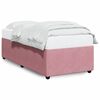 vidaXL Bed Frame Pink Velvet (100% polyester), Plywood, Engineered wood