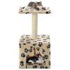 vidaXL Cat Tree Beige with black paw prints