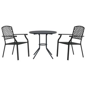 vidaXL Garden Chair Set Anthracite Powder-Coated Steel Standard