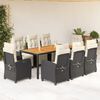 vidaXL Garden Dining Set Black, Cream