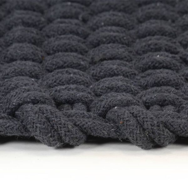 vidaXL Rug Anthracite Cotton 63 x 90.6 in Non-scratch Rectangular