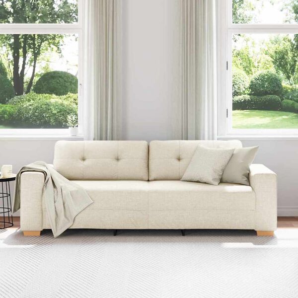 vidaXL Sofa Beige 87.01 x 30.71 x 31.50 in Linen-blend Fabric