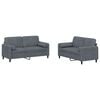 vidaXL Sofa Set Dark Grey Velvet, metal, plywood, foam 2-seater Durable