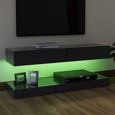 vidaXL TV Cabinet with LED Lights Gray 47.2"x13.8"