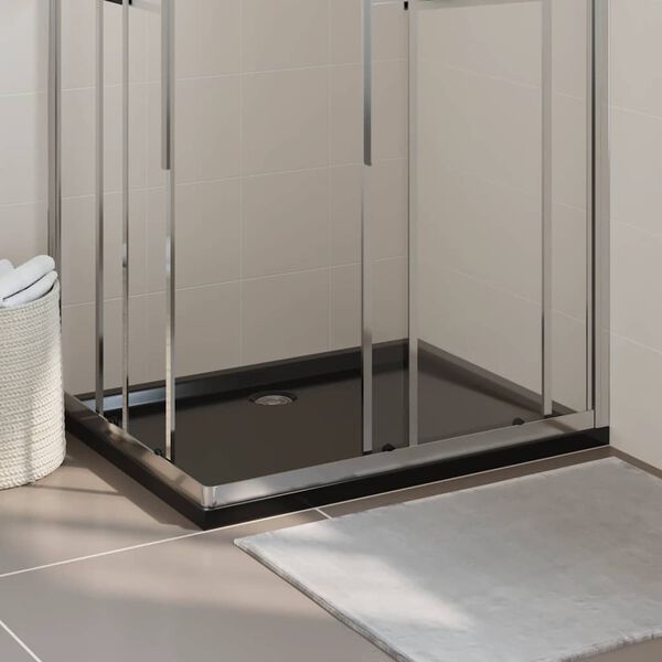 vidaXL Rectangular ABS Shower Base Tray Black 31.5"x39.4"