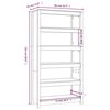 vidaXL Book Cabinet Black Solid pine wood 31.5 x 13.8 x 60.6 in