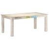 vidaXL Dining Table Whitewash Solid Mango Wood Large Durable