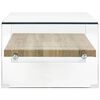 vidaXL Coffee Table Clear and Oak Tempered Glass and MDF 38.6x17.7x12.2 in