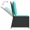 vidaXL Garden Sofa with Cushion Black Poly rattan