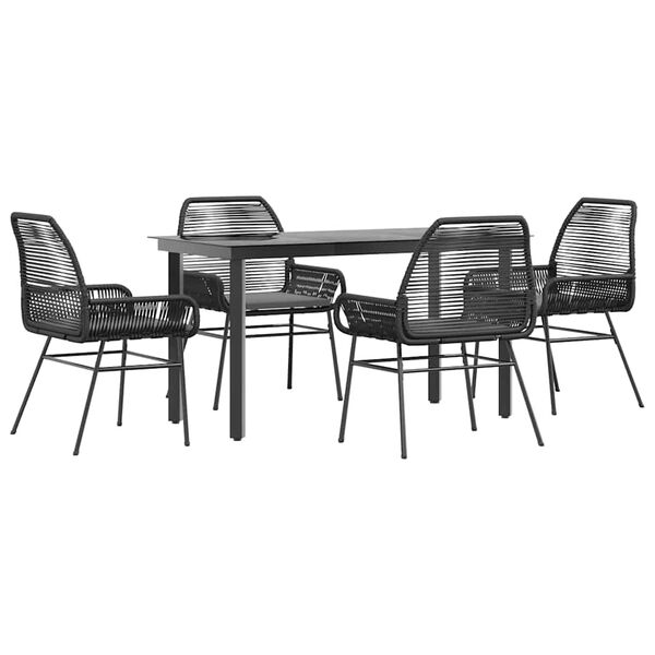 vidaXL Garden Dining Set Black, Dark Grey
