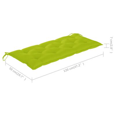 vidaXL Folding Patio Bench with Cushion 46.5'' Bamboo