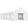 vidaXL Gazebo With Roof White Polyethylene, Galvanized Steel Large