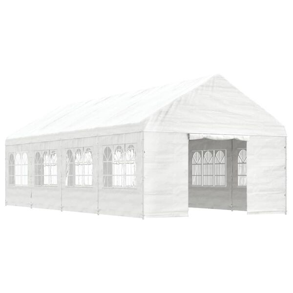 vidaXL Gazebo With Roof White Polyethylene, Galvanized Steel Large