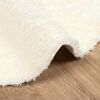 vidaXL Shaggy Rug Cream 100% Polyester Large Foldable Area Rug Round
