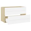 vidaXL Bathroom Furniture Set White and sonoma oak Engineered wood