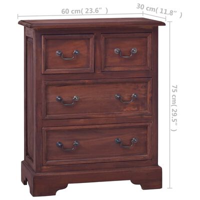 vidaXL Chest of Drawers Classical Brown Solid Mahogany Wood