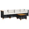 vidaXL Garden Sofa Set Black, Cream White