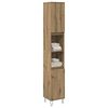 vidaXL Bathroom Cabinet Artisan oak Engineered wood, iron Tall and narrow