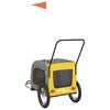 vidaXL Pet Bike Trailer Yellow and Grey Oxford fabric, iron, PVC Medium