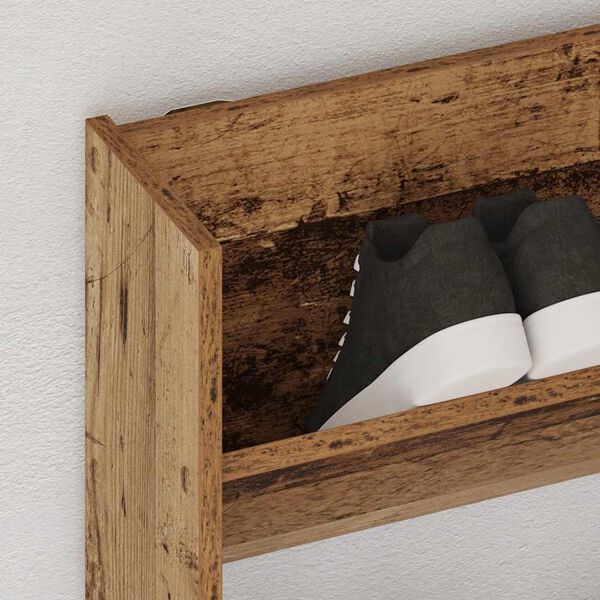 vidaXL Wall Shoe Cabinet Old wood Engineered wood Compact