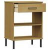 vidaXL Console Cabinet Brown Solid Pine Wood and Metal Medium