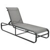 vidaXL Sun Lounger Grey Aluminium and Textilene Standard