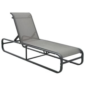 vidaXL Sun Lounger Grey Aluminium and Textilene Standard