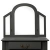vidaXL Dressing Table with Stool Grey 25.6x14.2x50.4" Paulownia Wood MDF