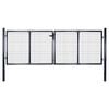vidaXL Mesh Garden Gate Galvanised Steel 118.1x39.4" Grey